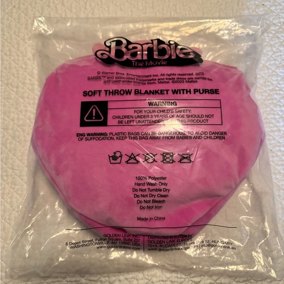 Barbie The Movie Soft Throw Blanket With Purse. NWB - Picture 4 of 5